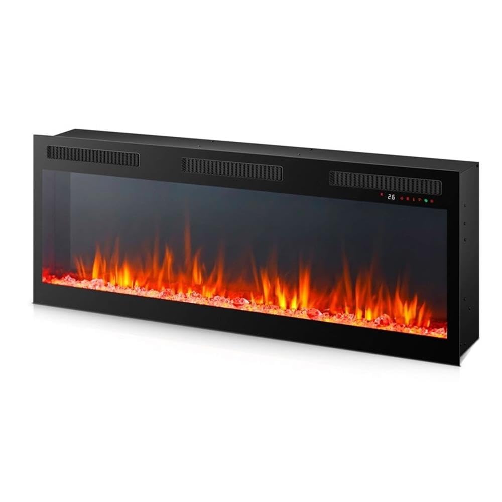 82 Inch Fireplace TV Console with Adjustable Shelves Y6350