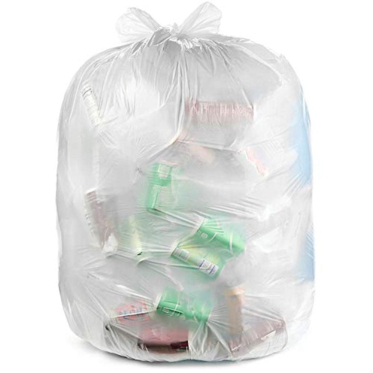 45 Gallon Clear Heavy Duty Trash Bags 3.0 MIL 20 Bags D8563
