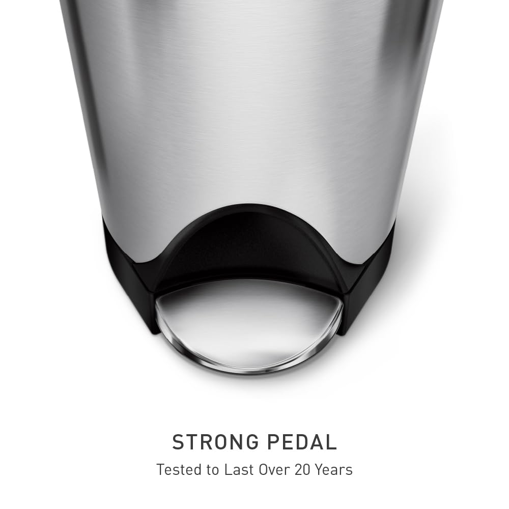 45 Liter Brushed Stainless Steel Step Trash Can O216