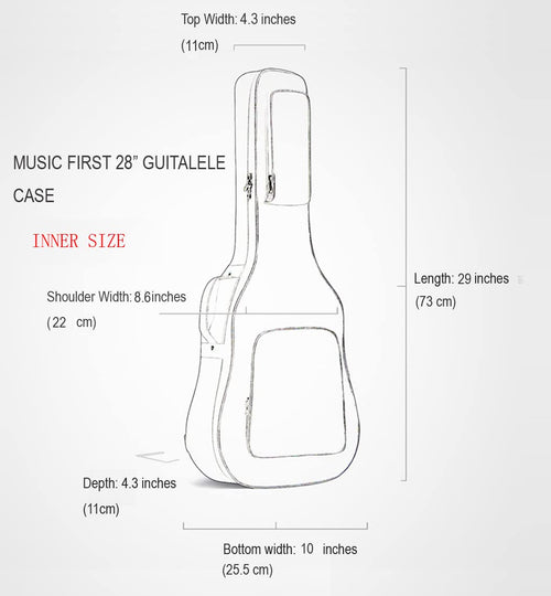 0.6" Thick Padded Guitalele Guitar Case & Bag M878