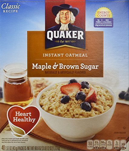 Instant Oatmeal Maple Brown Sugar 40 Count 3 Pack G281
