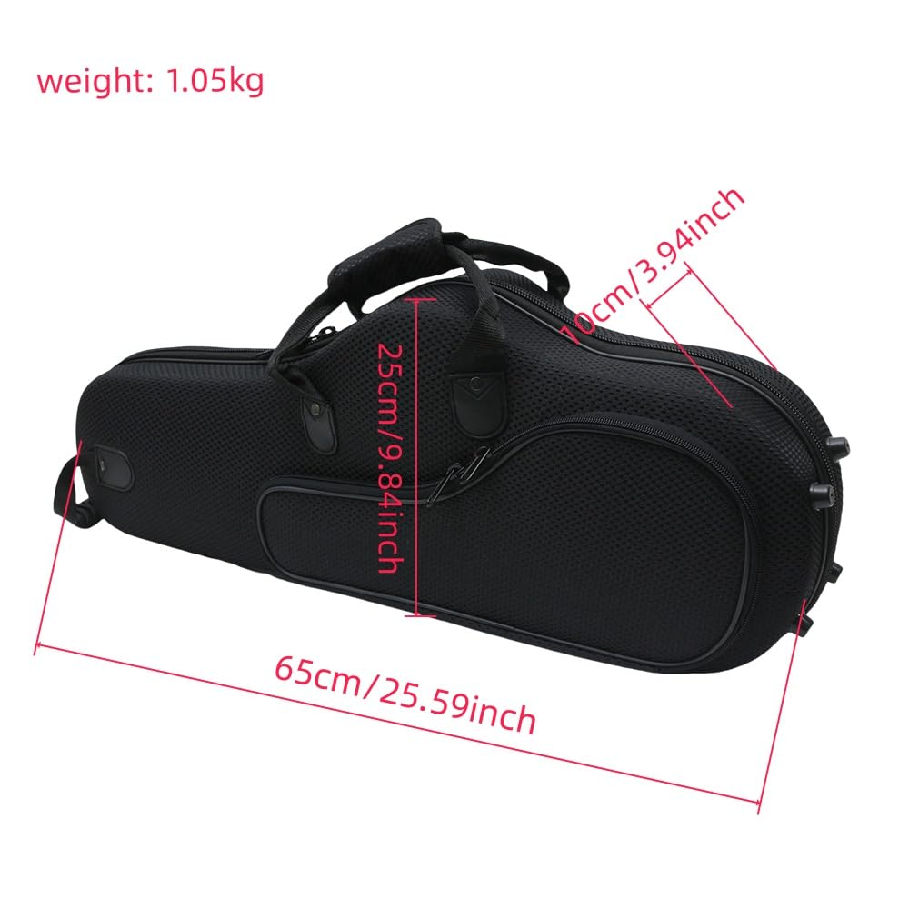 Alto Saxophone Case, Nylon with Backpack Straps, Lightweight Gig Bag S947