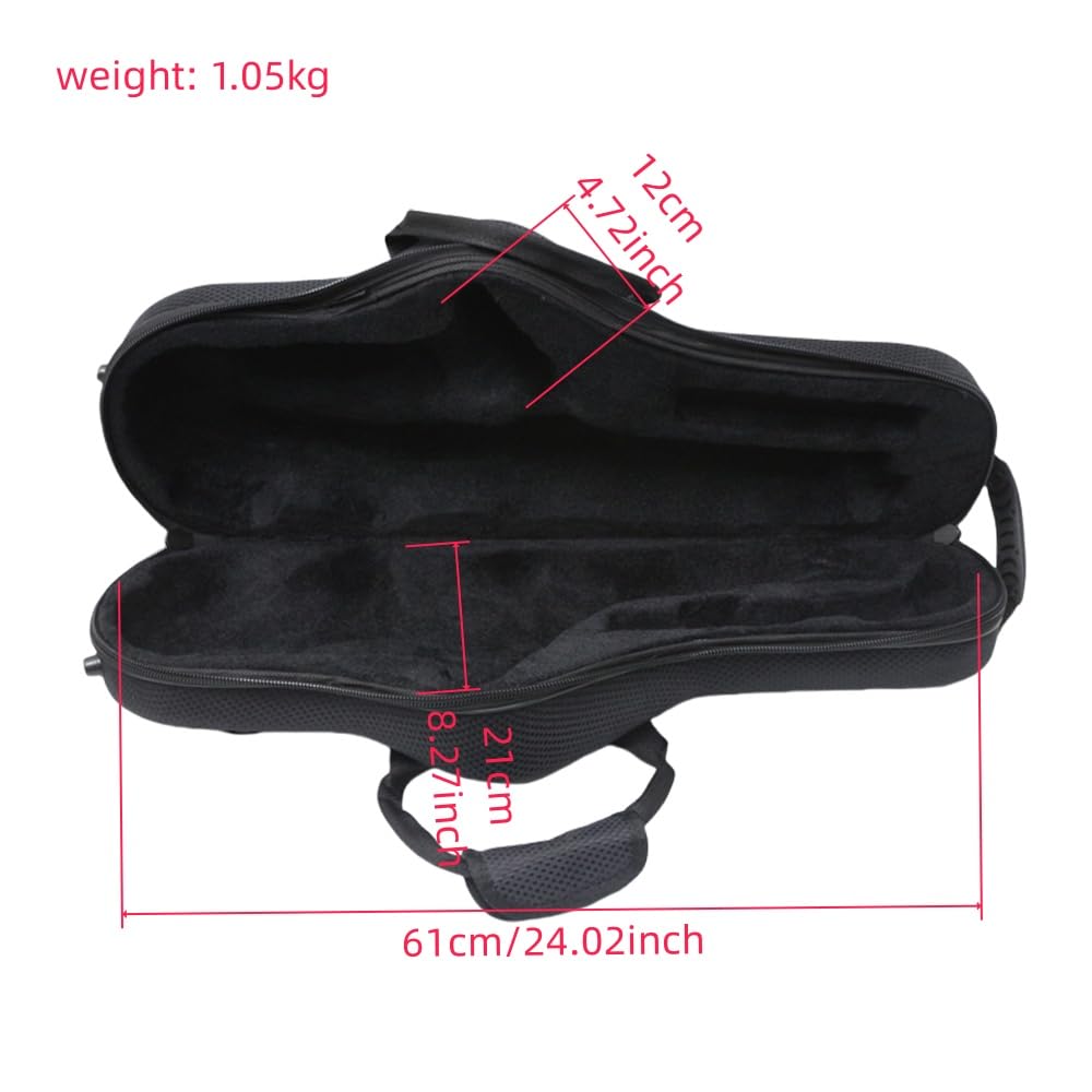 Alto Saxophone Case, Nylon with Backpack Straps, Lightweight Gig Bag S947
