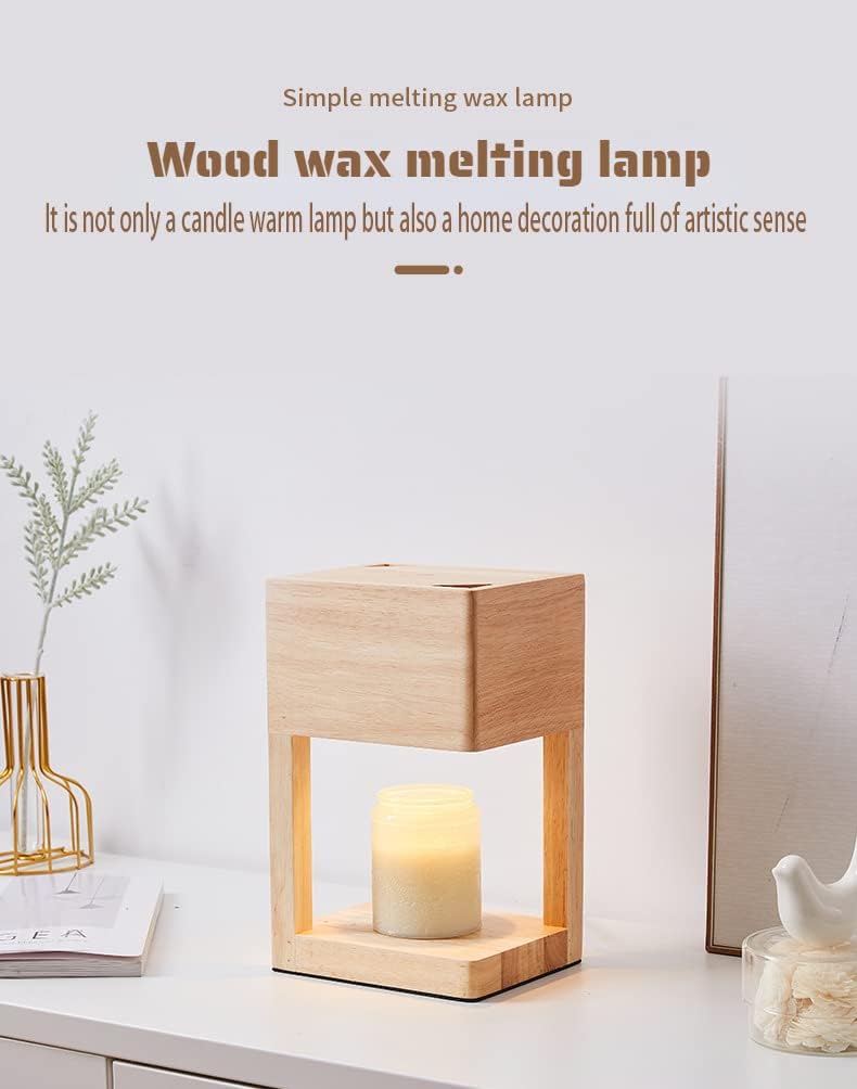 Wooden Candle Warmer Lamp with Timer and Auto Shut Off K71801