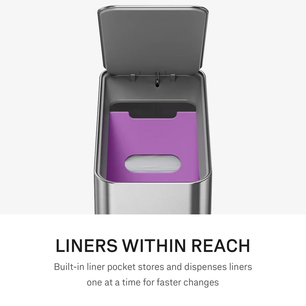 9L Brushed Stainless Steel Slim Step Trash Can B1845