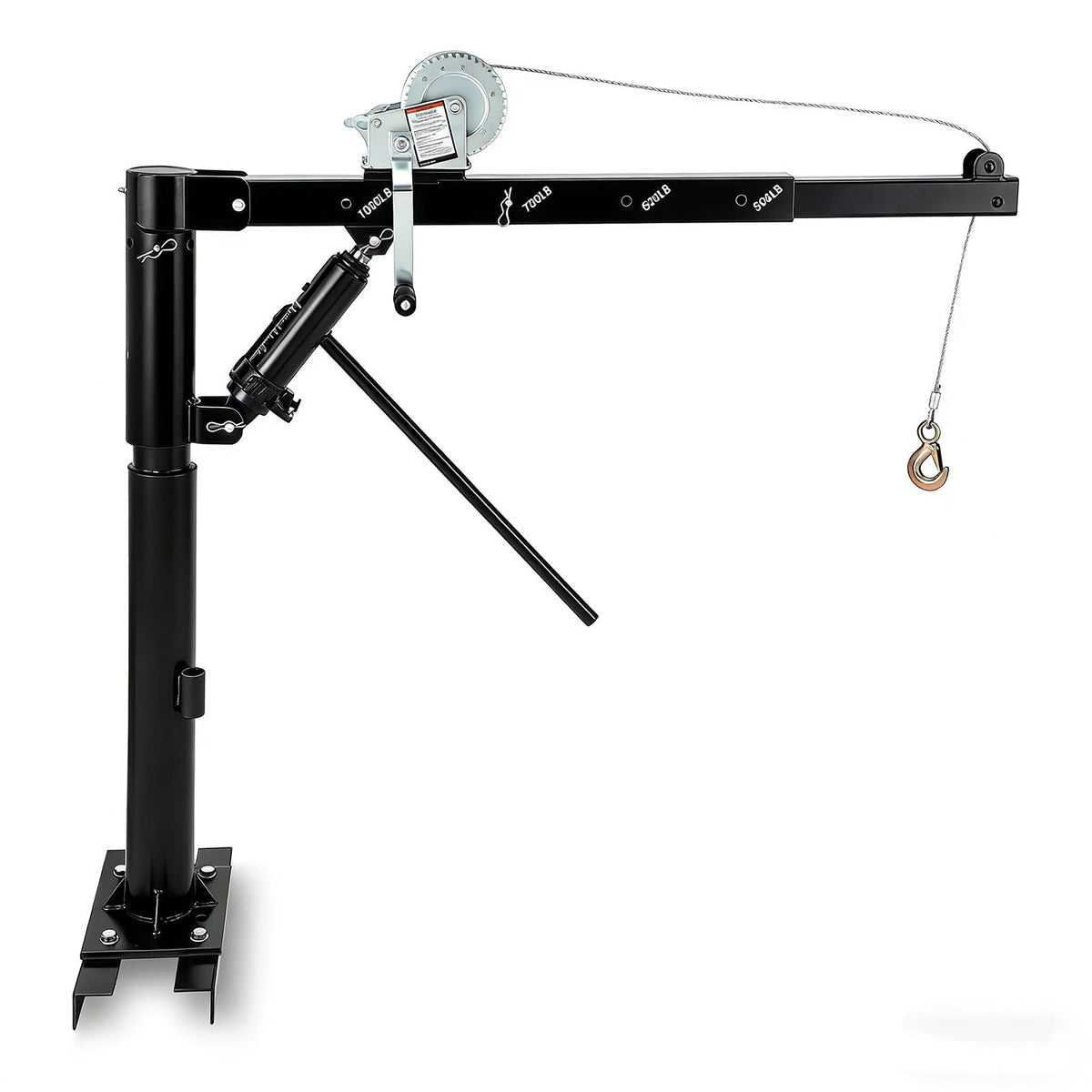 1000 LBS Hydraulic Pickup Truck Crane with Manual Winch W45085