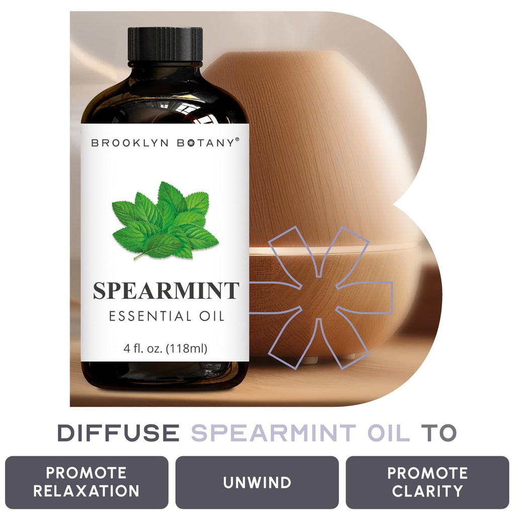 Spearmint & Lavender Essential Oils 4 Fl Oz Pack of 2 U167