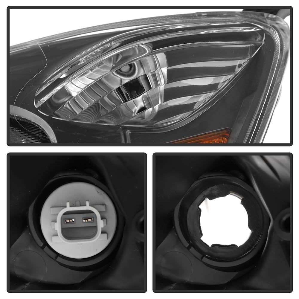 Grey Housing Headlights Pair Set Driver & Passenger Side R364