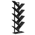 Black 9-Tier Wood Tree Bookshelf O188