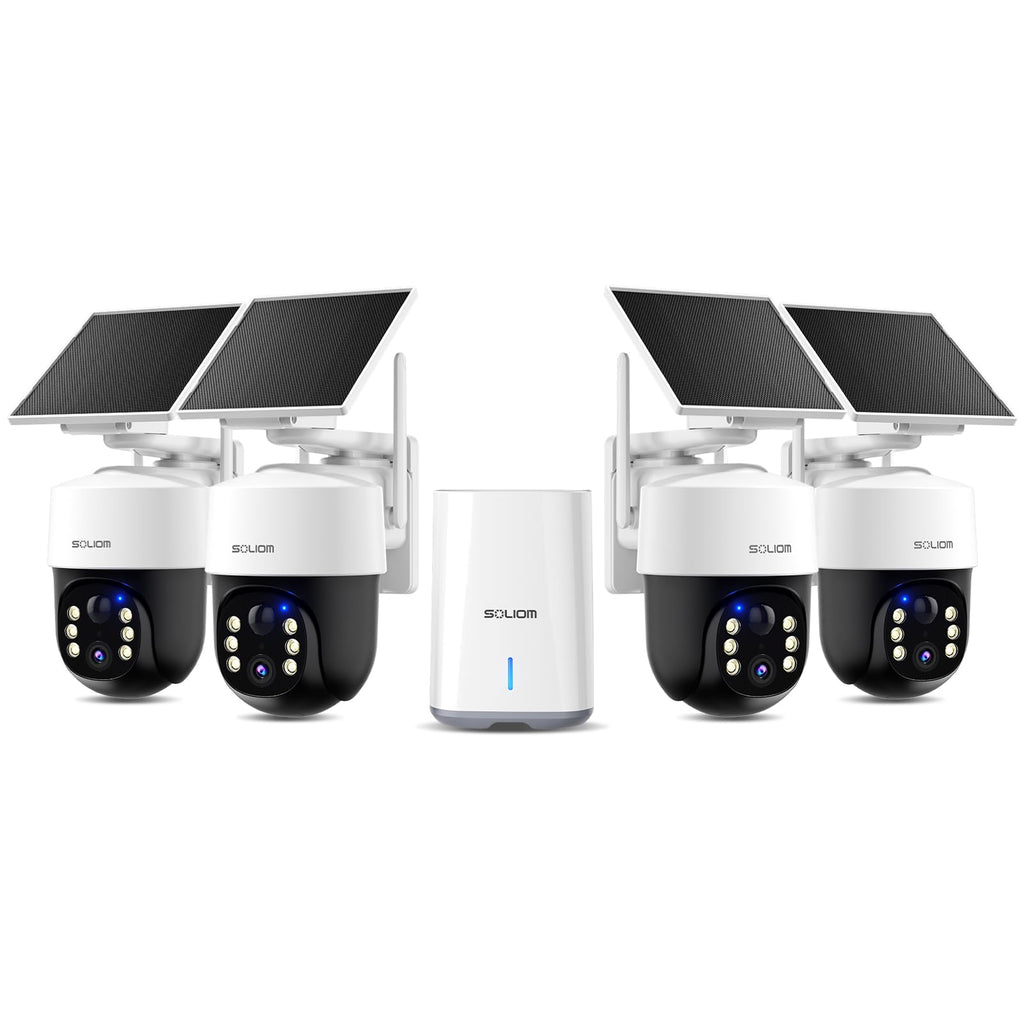 4K Solar Security Cameras Wireless Outdoor System 4-Cam Kit V2469