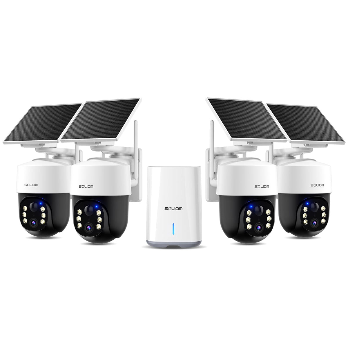 4K Solar Security Cameras Wireless Outdoor System 4-Cam Kit V2469