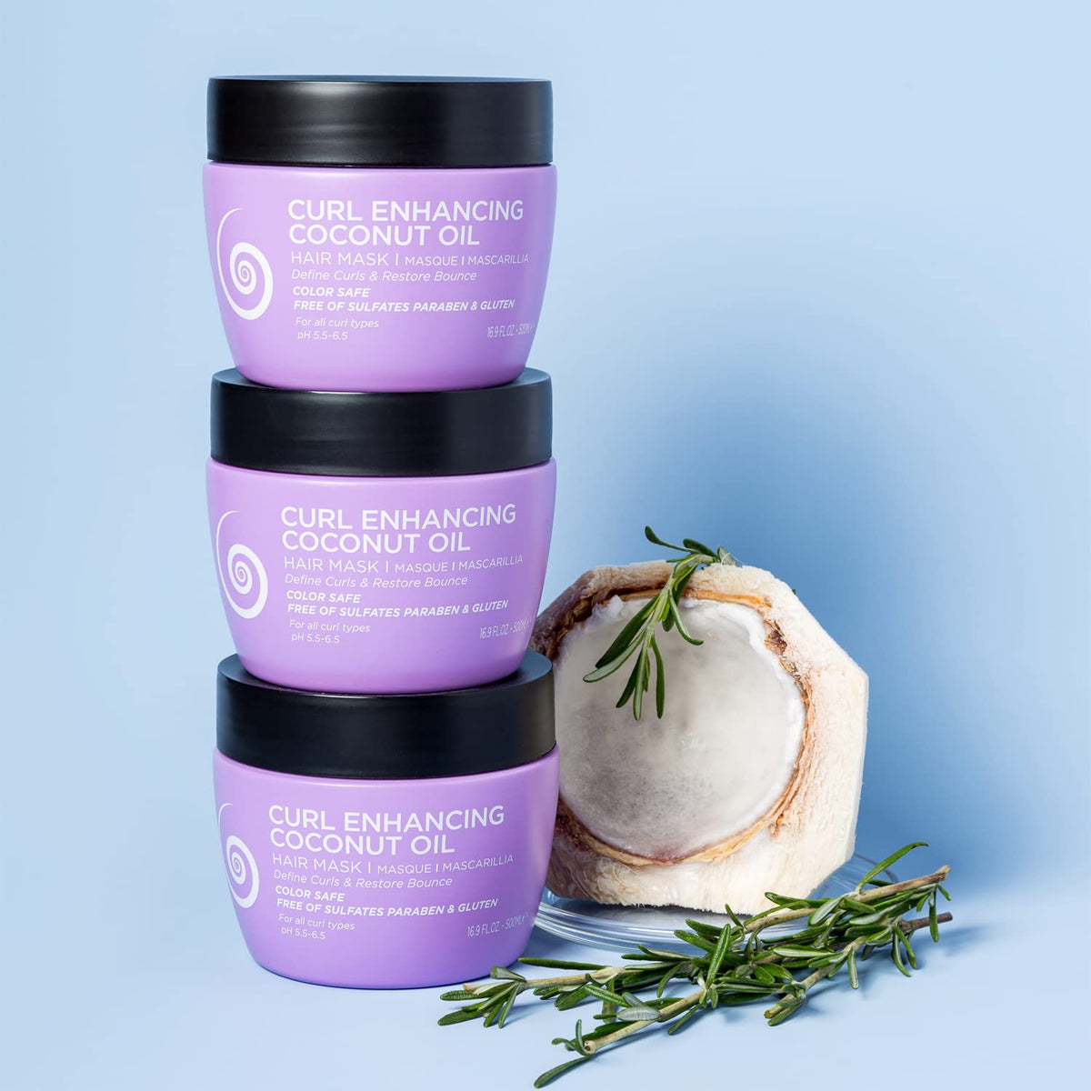 Coconut Oil Shampoo & Conditioner Set and Leave in Conditioner and Curly Hair Mask C861182