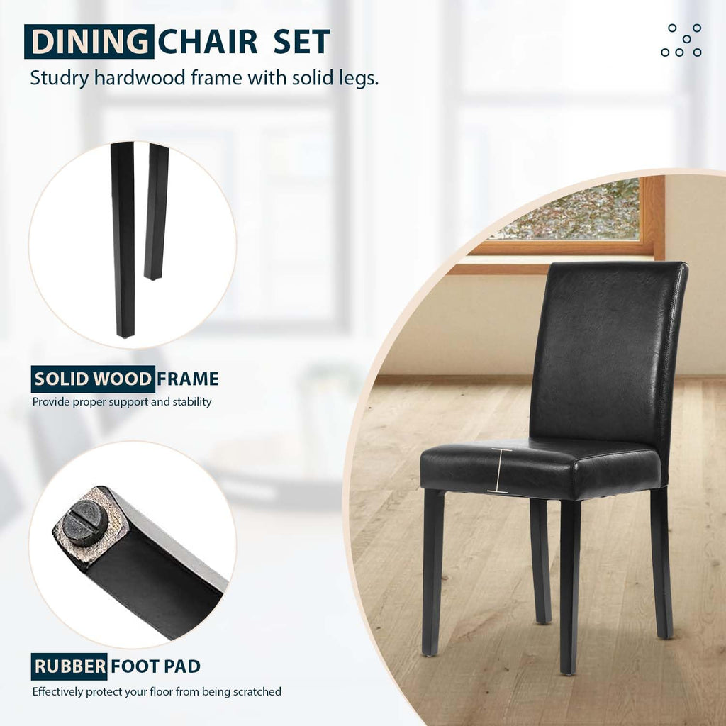 Black PU Leather Set of 4 Dining Chairs G129850