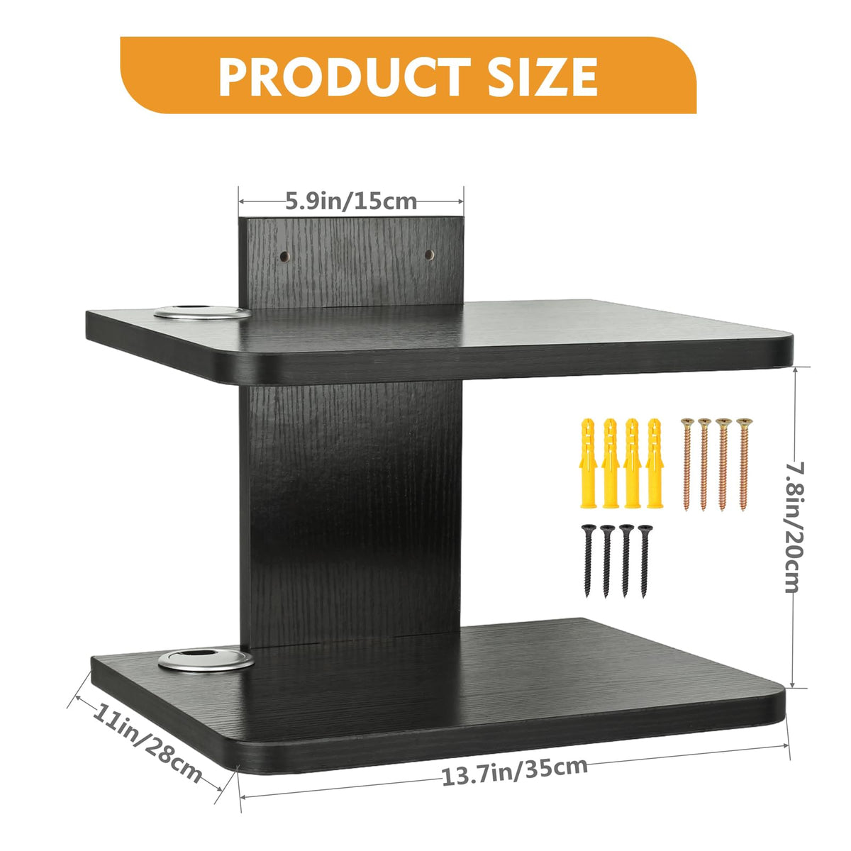 Black 2 Tier Projector Wall Mount P475