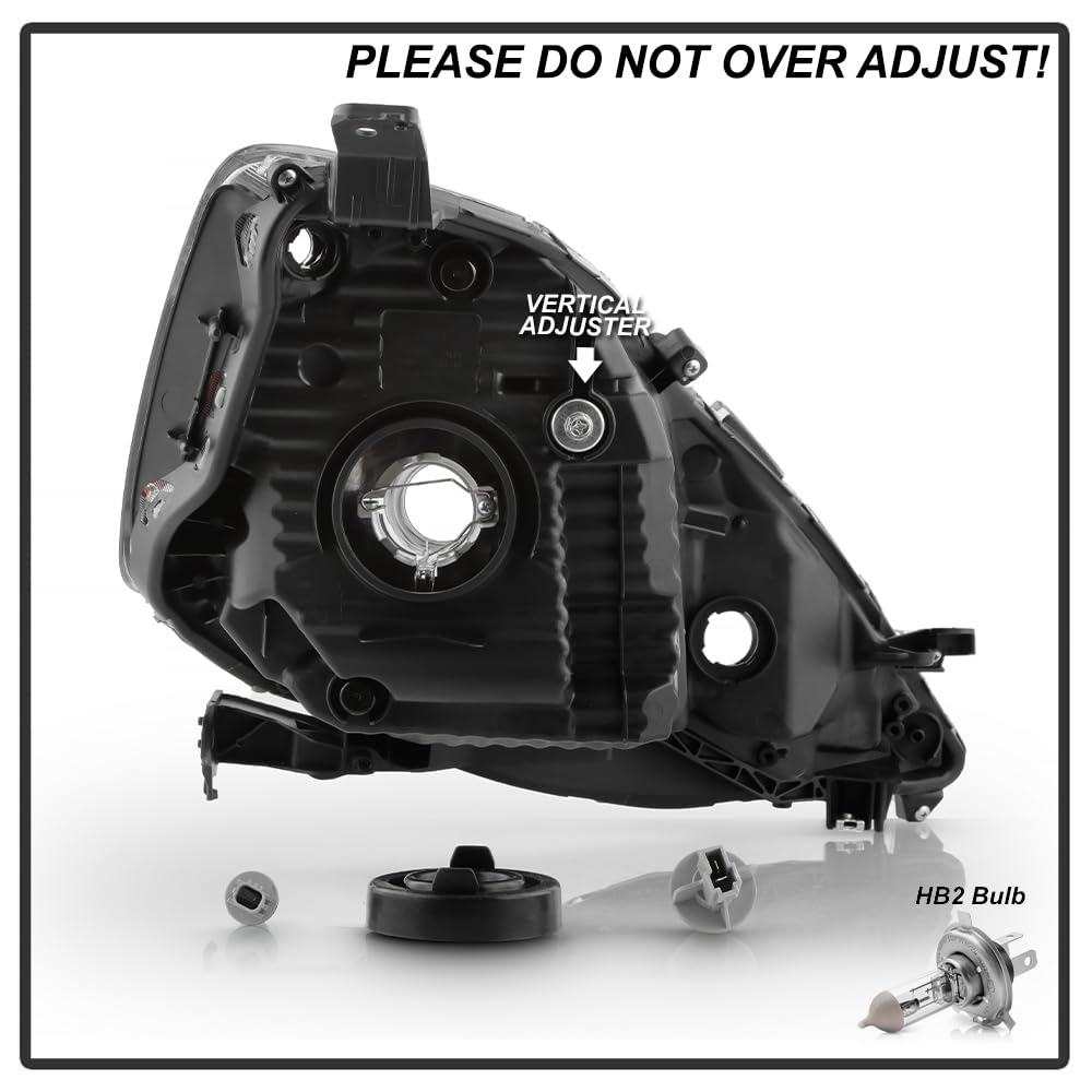 Grey Housing Headlights Pair Set Driver & Passenger Side R364