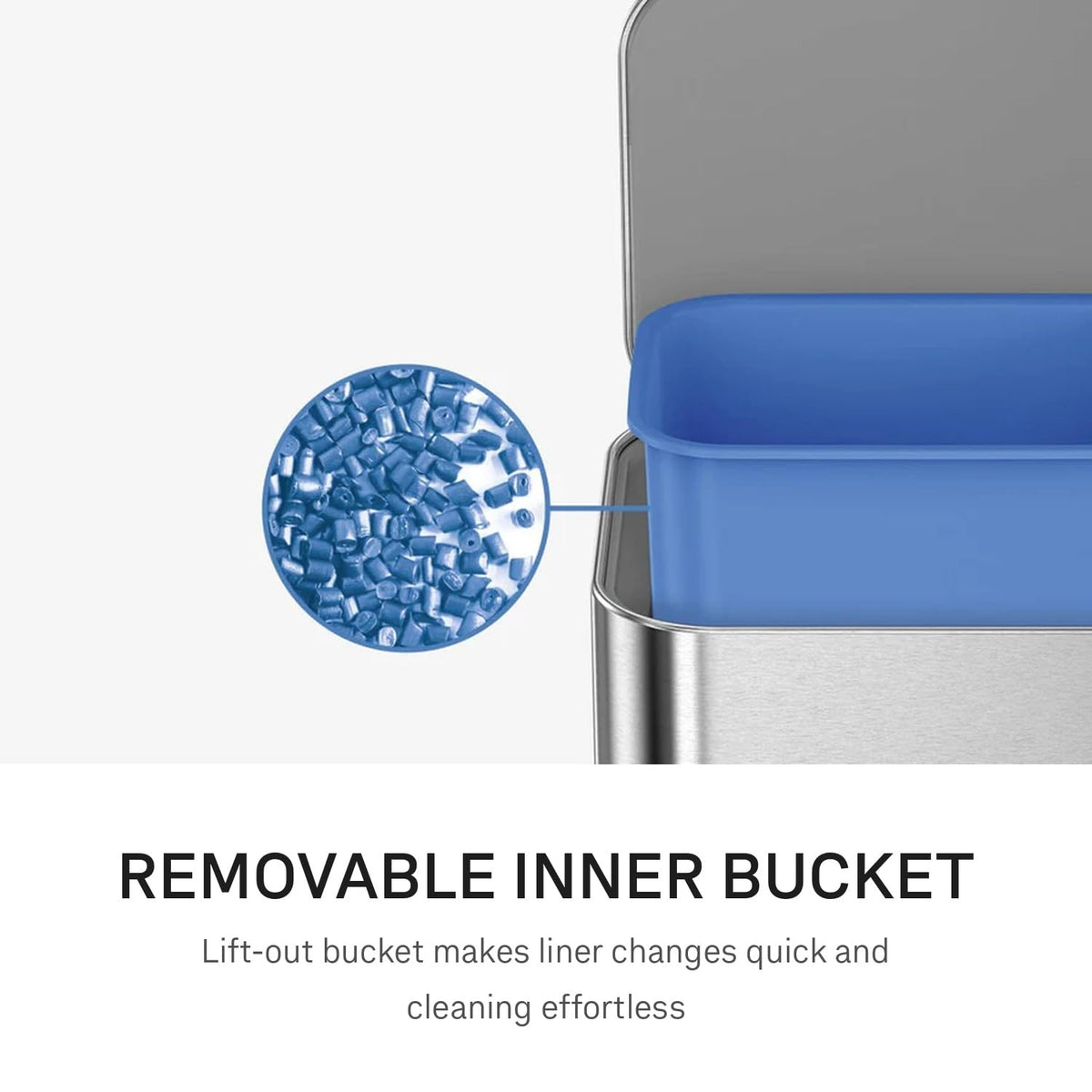 9L Brushed Stainless Steel Slim Step Trash Can B1845