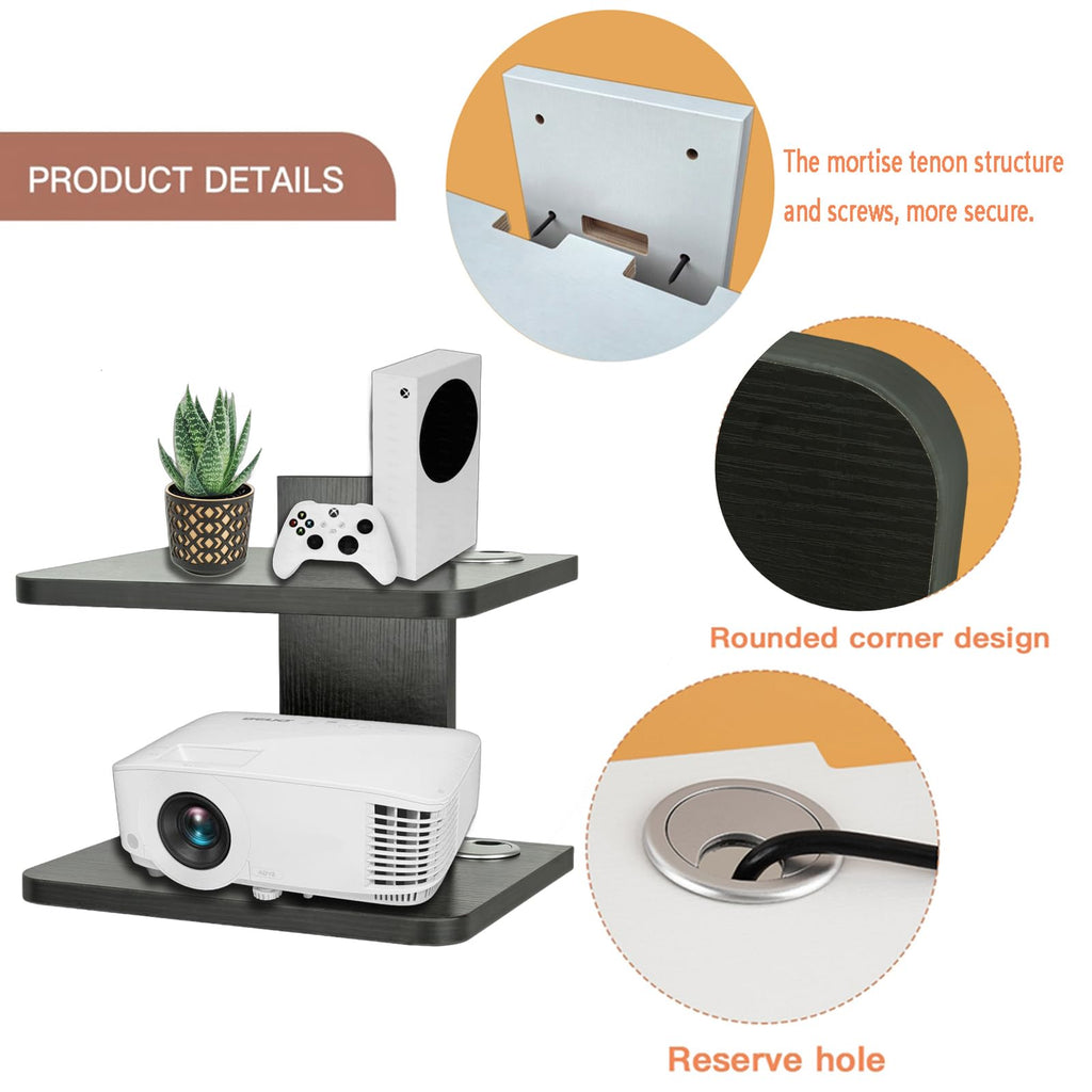 Black 2 Tier Projector Wall Mount P475