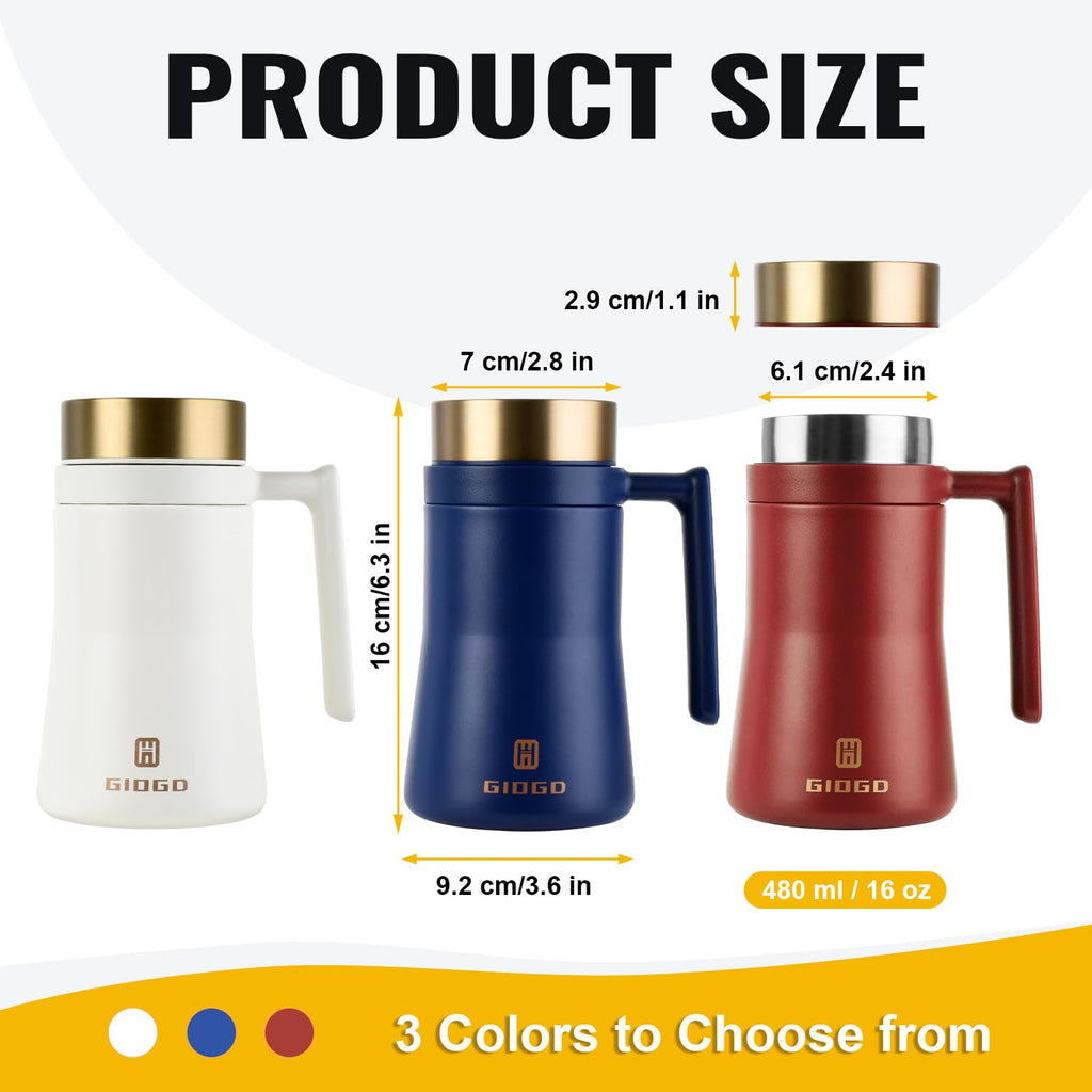 16 oz Insulated Coffee Mug with Handle X407409