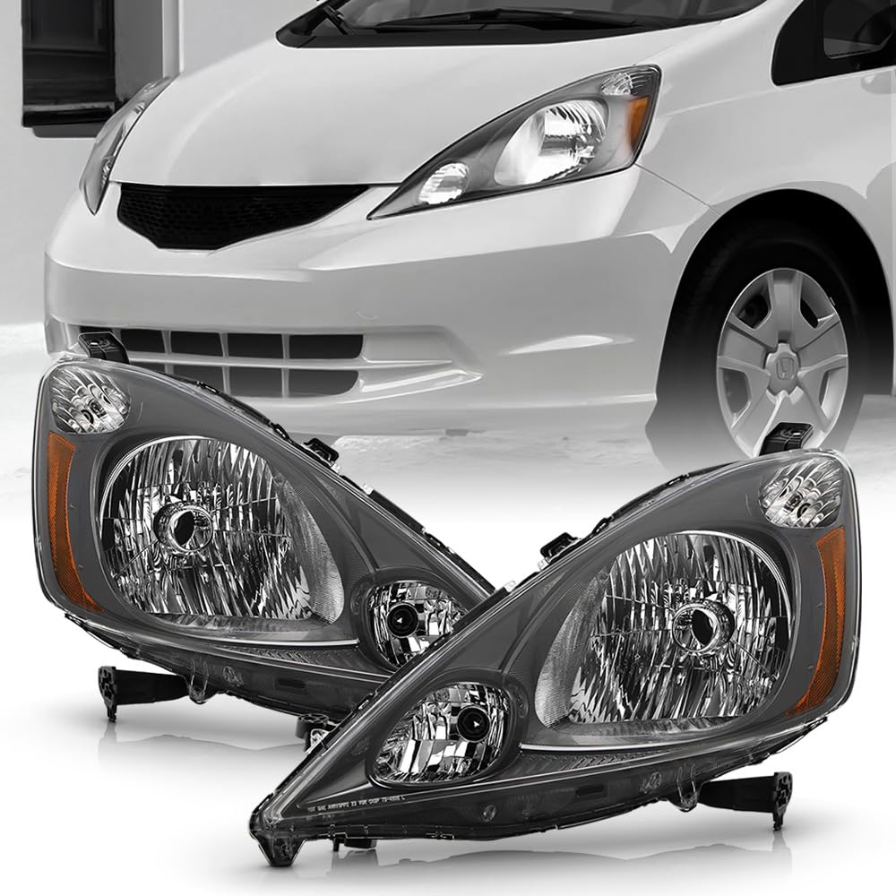 Grey Housing Headlights Pair Set Driver & Passenger Side R364