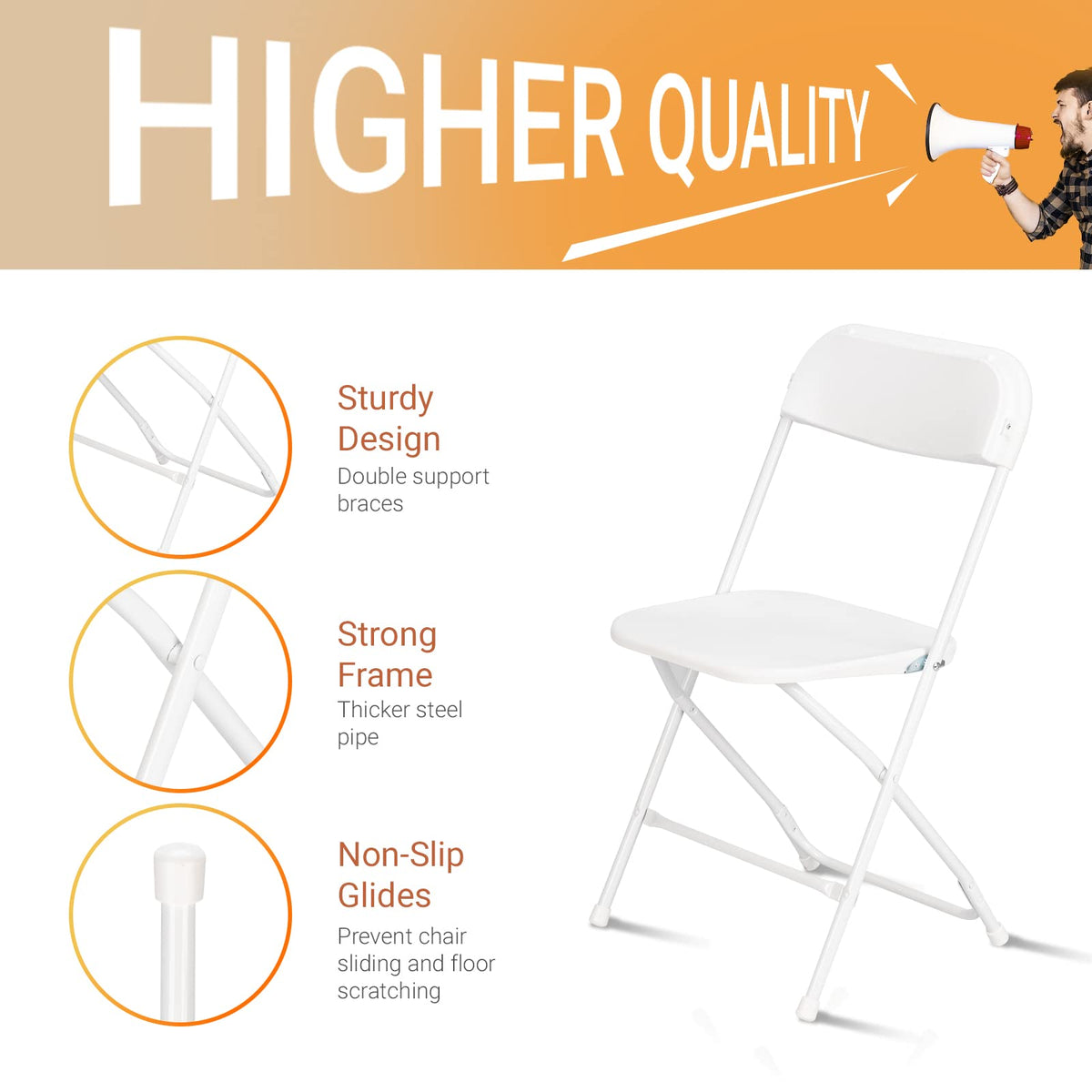 White 10 Pack Folding Chair Z84282