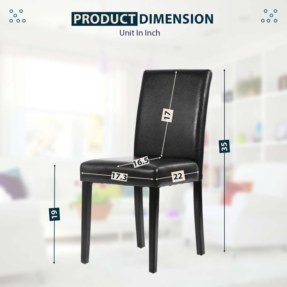 Black PU Leather Set of 4 Dining Chairs G129850