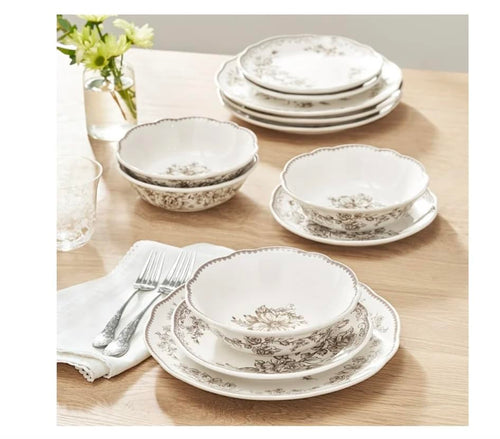 12-Piece Stoneware Dinnerware Set V403