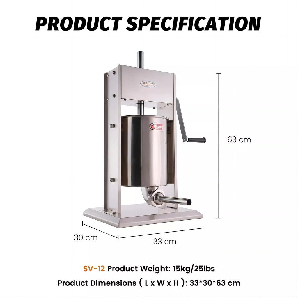 25 Lb Stainless Steel Vertical Sausage Stuffer W13463
