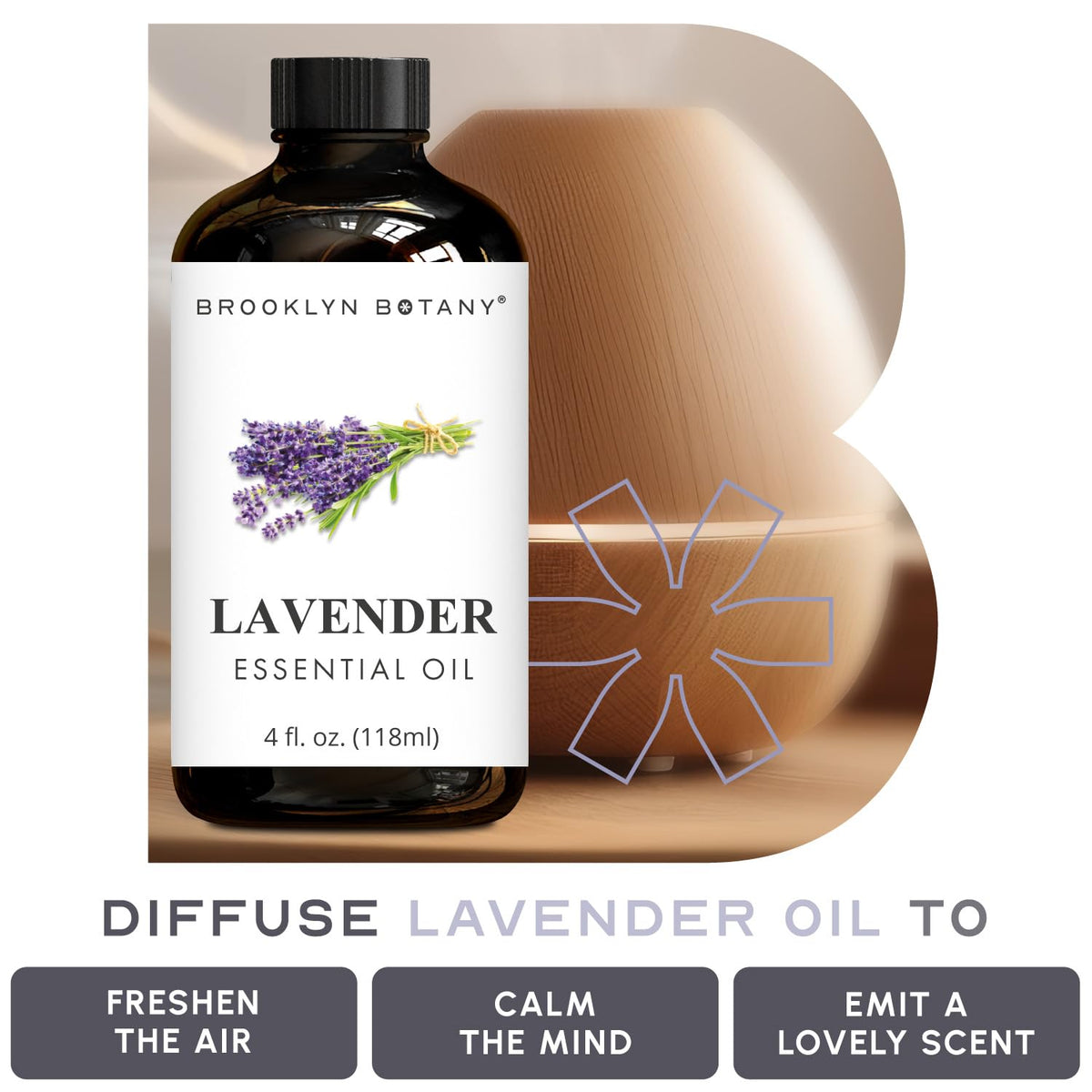 Spearmint & Lavender Essential Oils 4 Fl Oz Pack of 2 U167