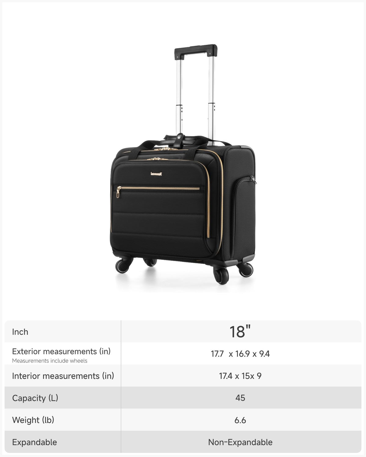 Black Rolling Laptop Bag V29235