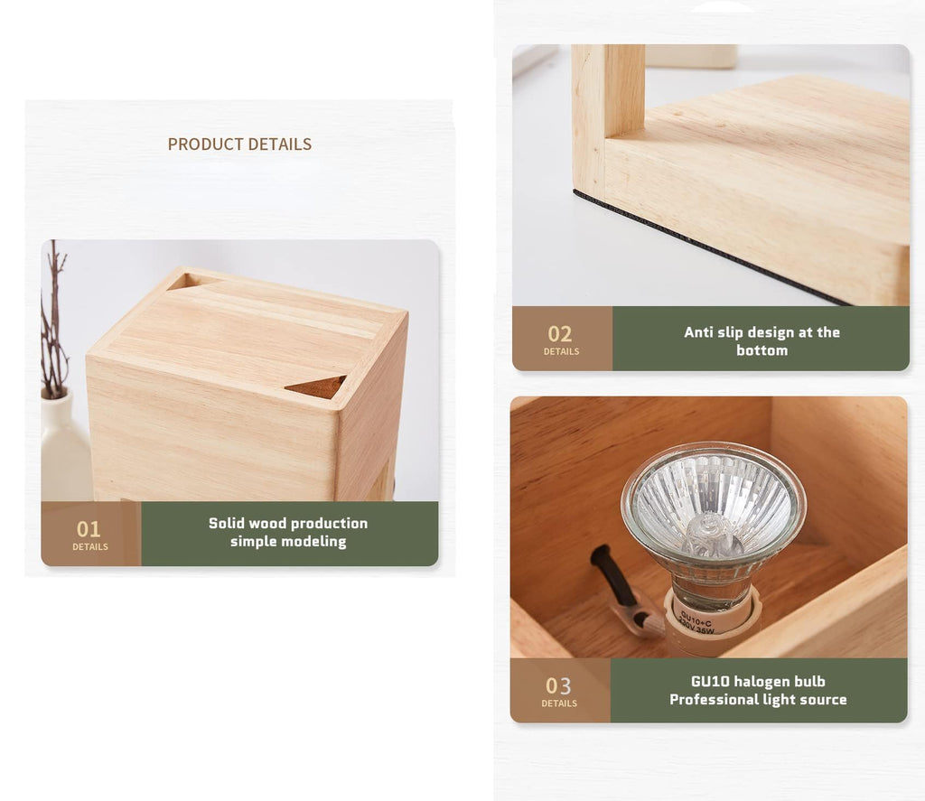 Wooden Candle Warmer Lamp with Timer and Auto Shut Off K71801