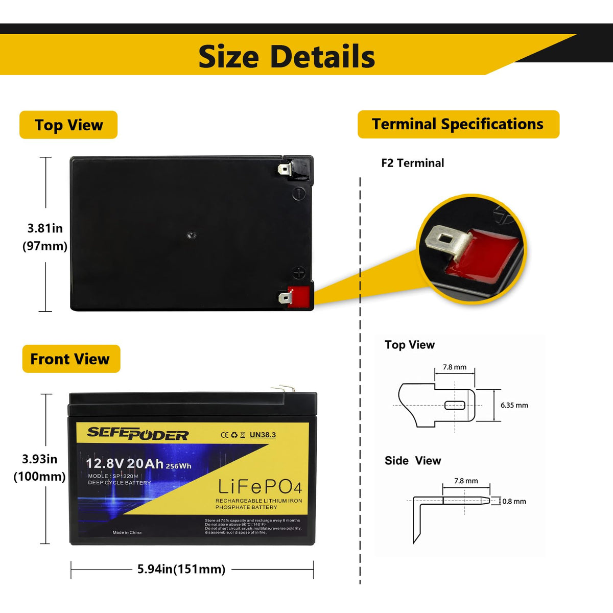 12V 20Ah Lithium LiFePO4 Deep Cycle Battery 2 Pack X59532