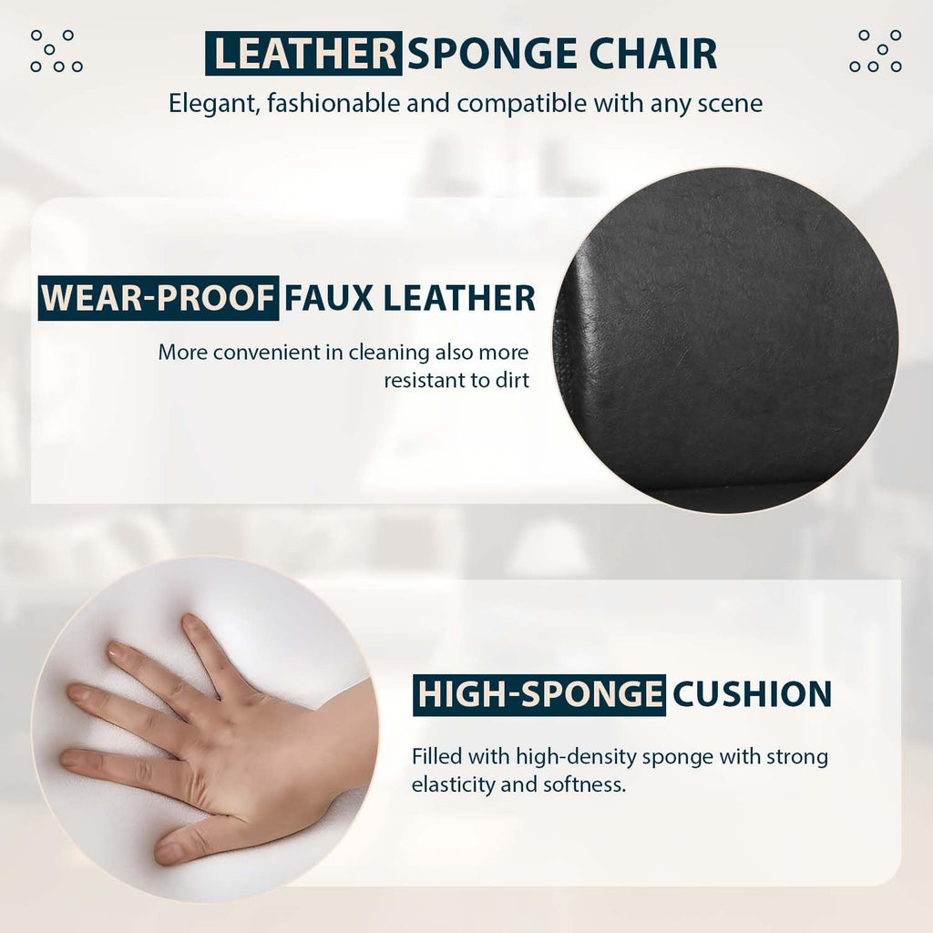 Black PU Leather Set of 4 Dining Chairs G129850