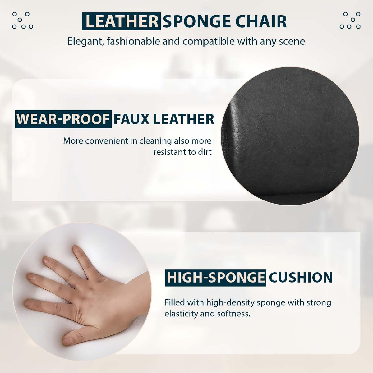 Black PU Leather Set of 4 Dining Chairs G129850