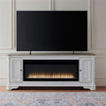 82 Inch Fireplace TV Console with Adjustable Shelves Y6350