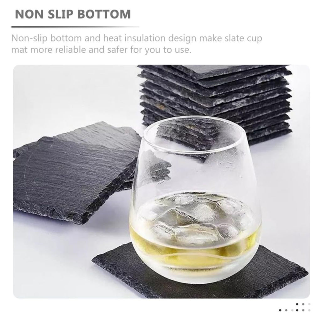 Natural Stone Cup Coaster Set with Non Slip Bottom G380456