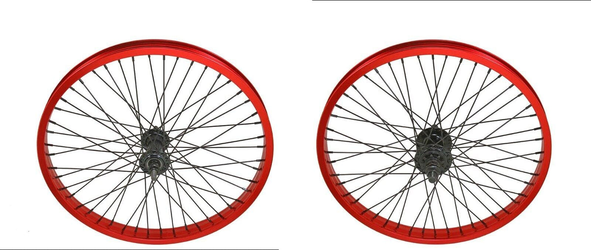 20 x 2.125 Alloy Front & Rear Bike Wheel Set U9209