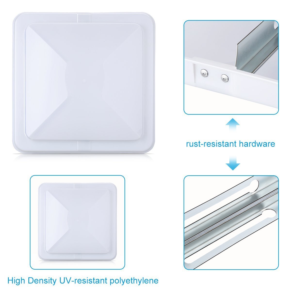 14 Inch RV Roof Vent Cover White 2-Pack Q534