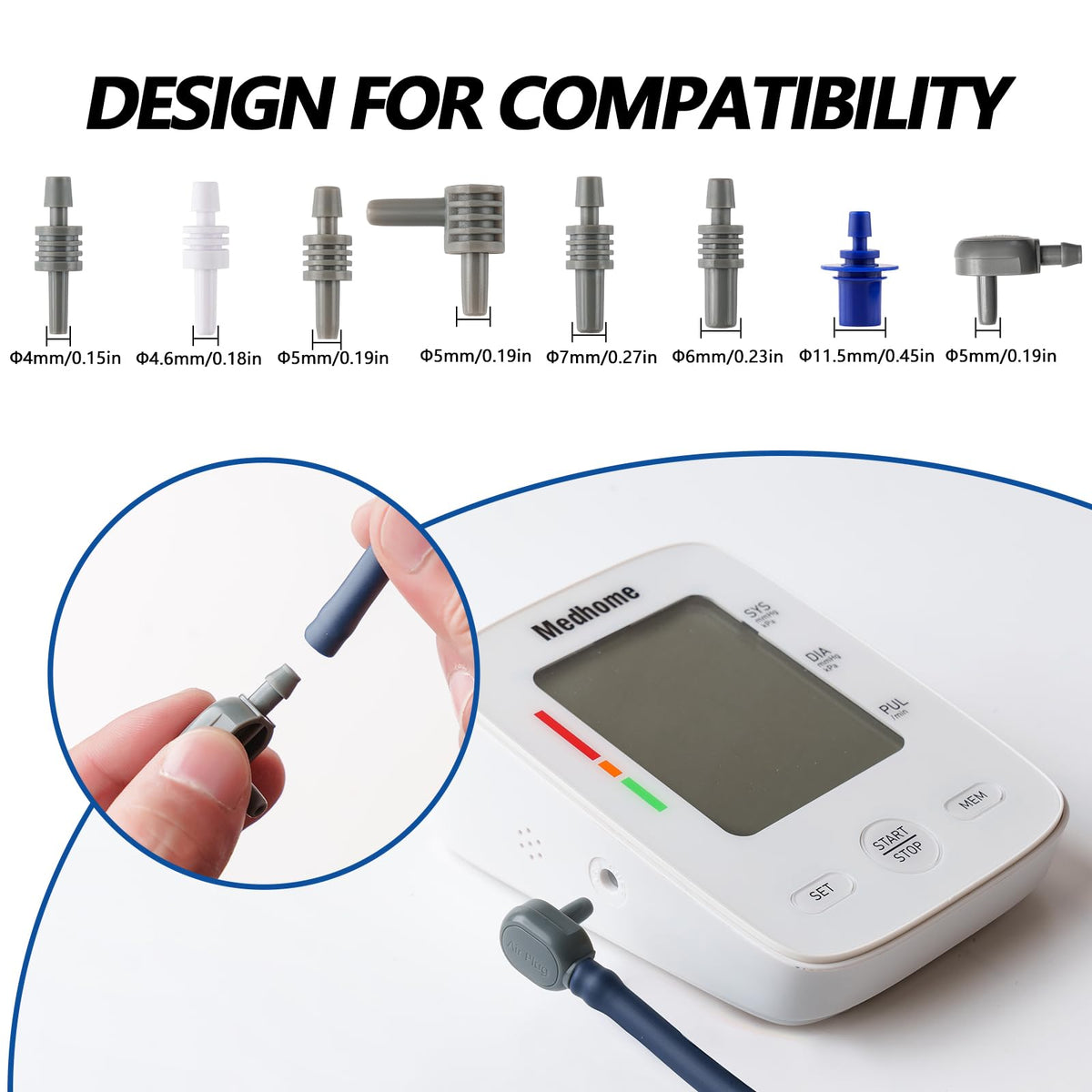 Extra Large Blood Pressure Cuff Upper Arm 8.7"-20.5" Replacement Cuff with 8 Connectors V88474