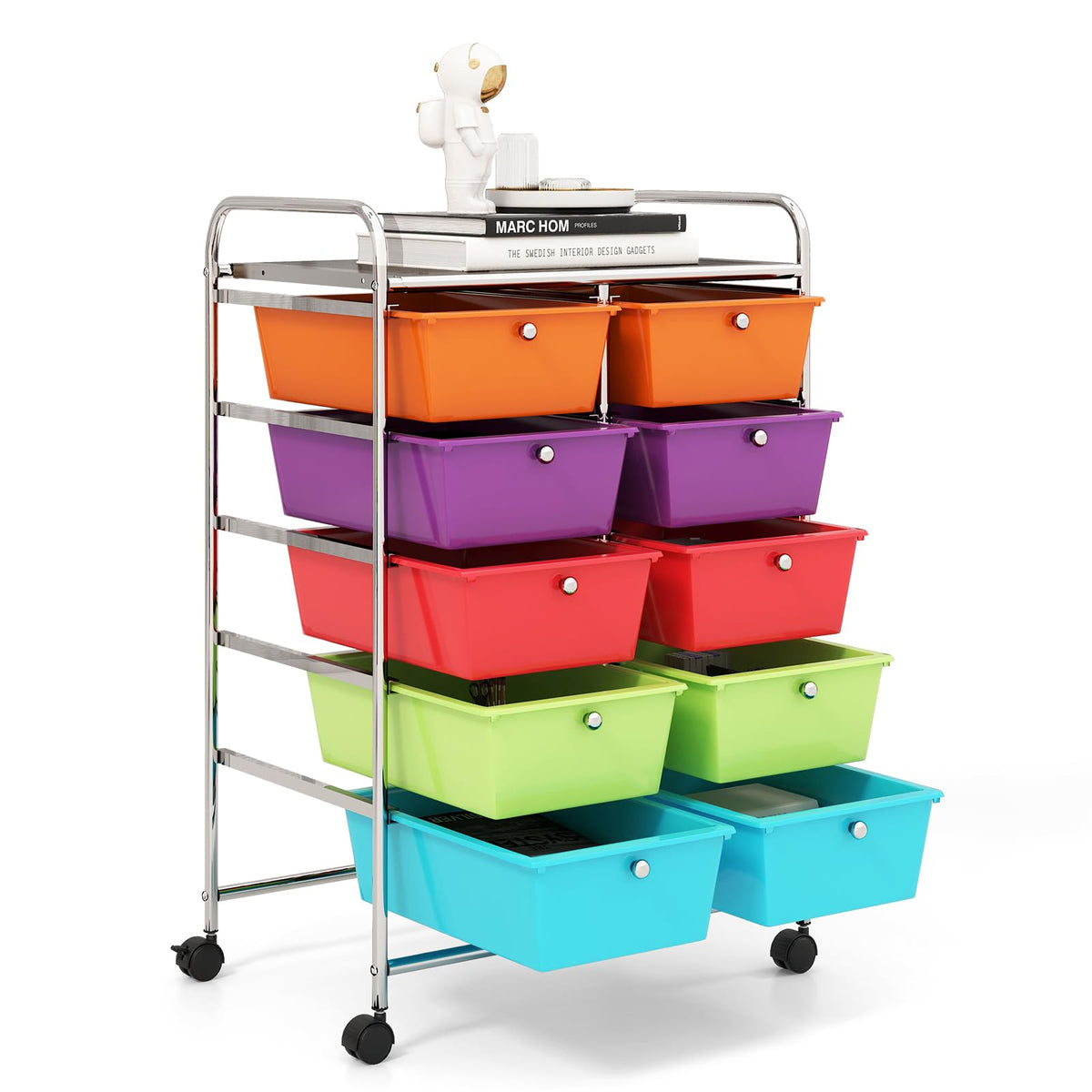 10 Drawer Rolling Storage Cart L1492