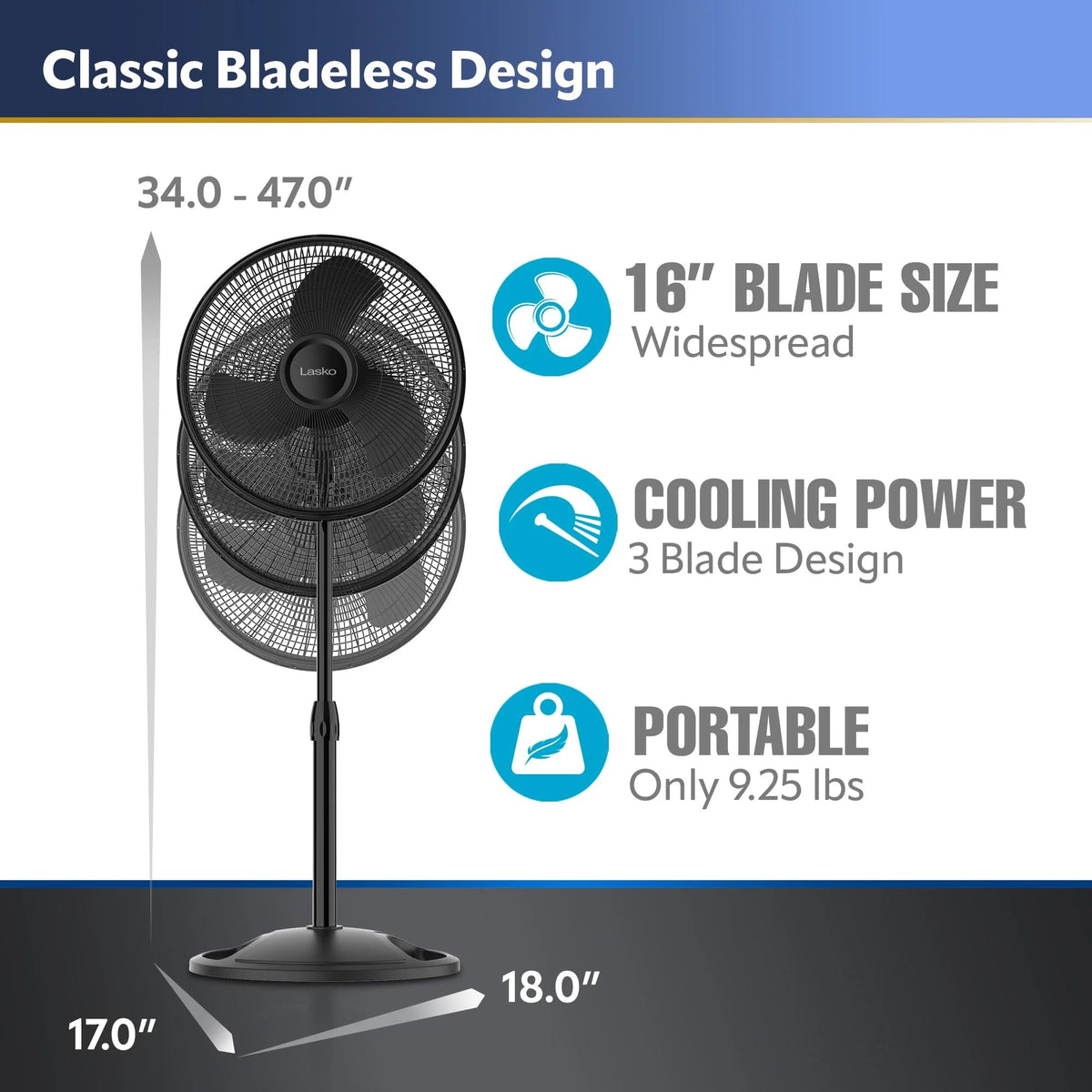16" Oscillating Adjustable Pedestal Fan M9524