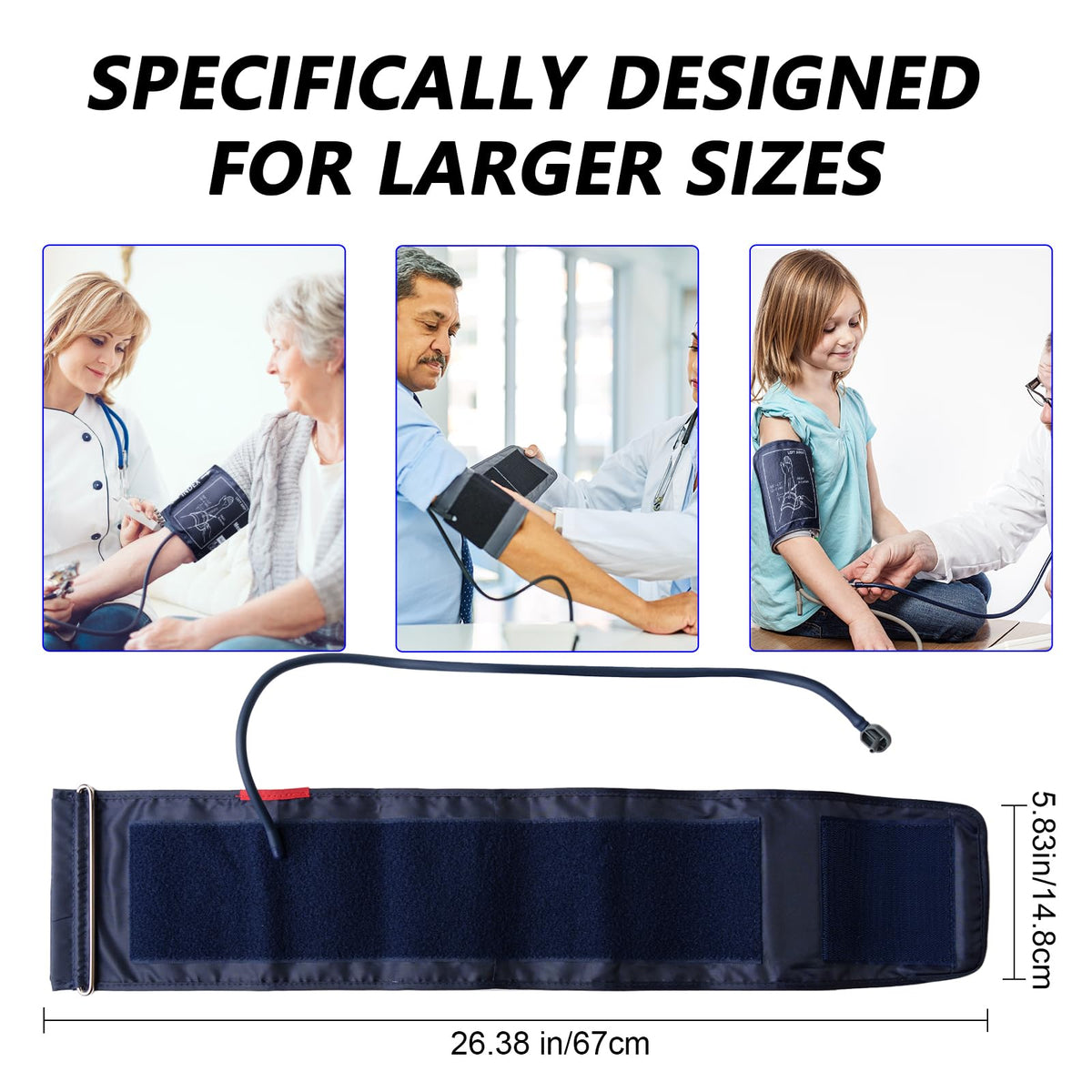 Extra Large Blood Pressure Cuff Upper Arm 8.7"-20.5" Replacement Cuff with 8 Connectors V88474