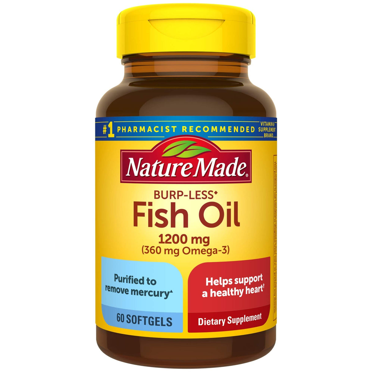 Fish Oil Omega 3 Supplement 1200 mg 60 Softgels O99960