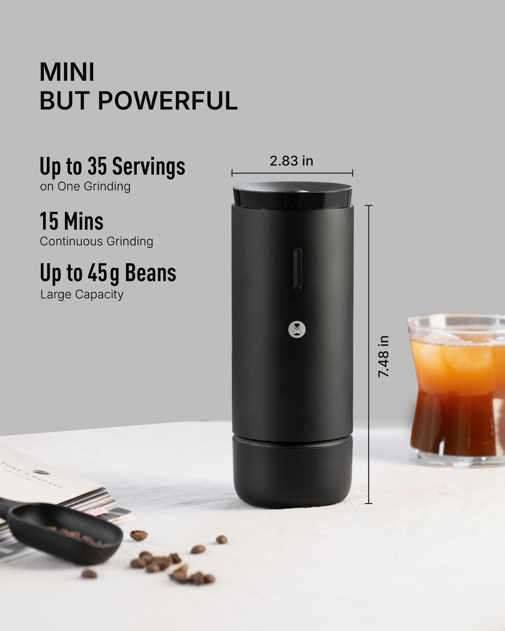 Portable Conical Burr Electric Coffee Grinder with 30 Settings A318
