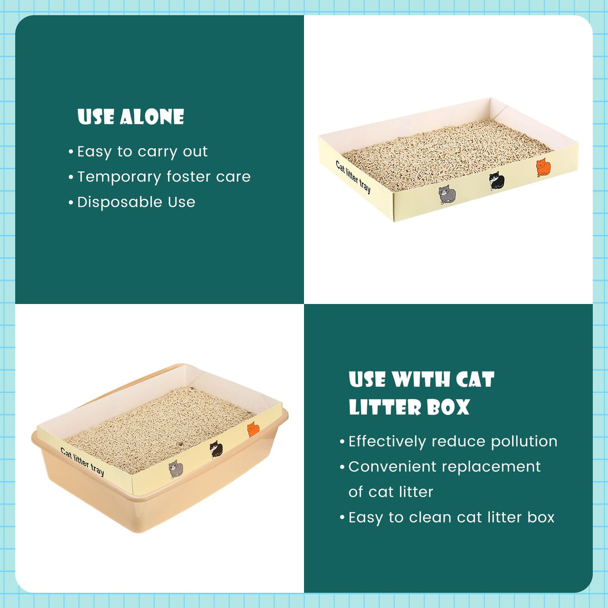 30 Pack Foldable Disposable Cat Litter Box I29705