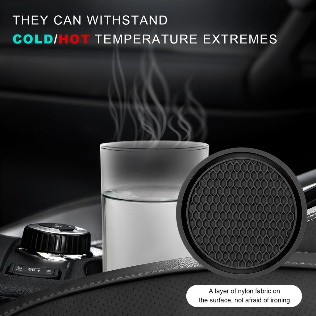 Black Non-Slip Silicone Car Cup Coasters T814