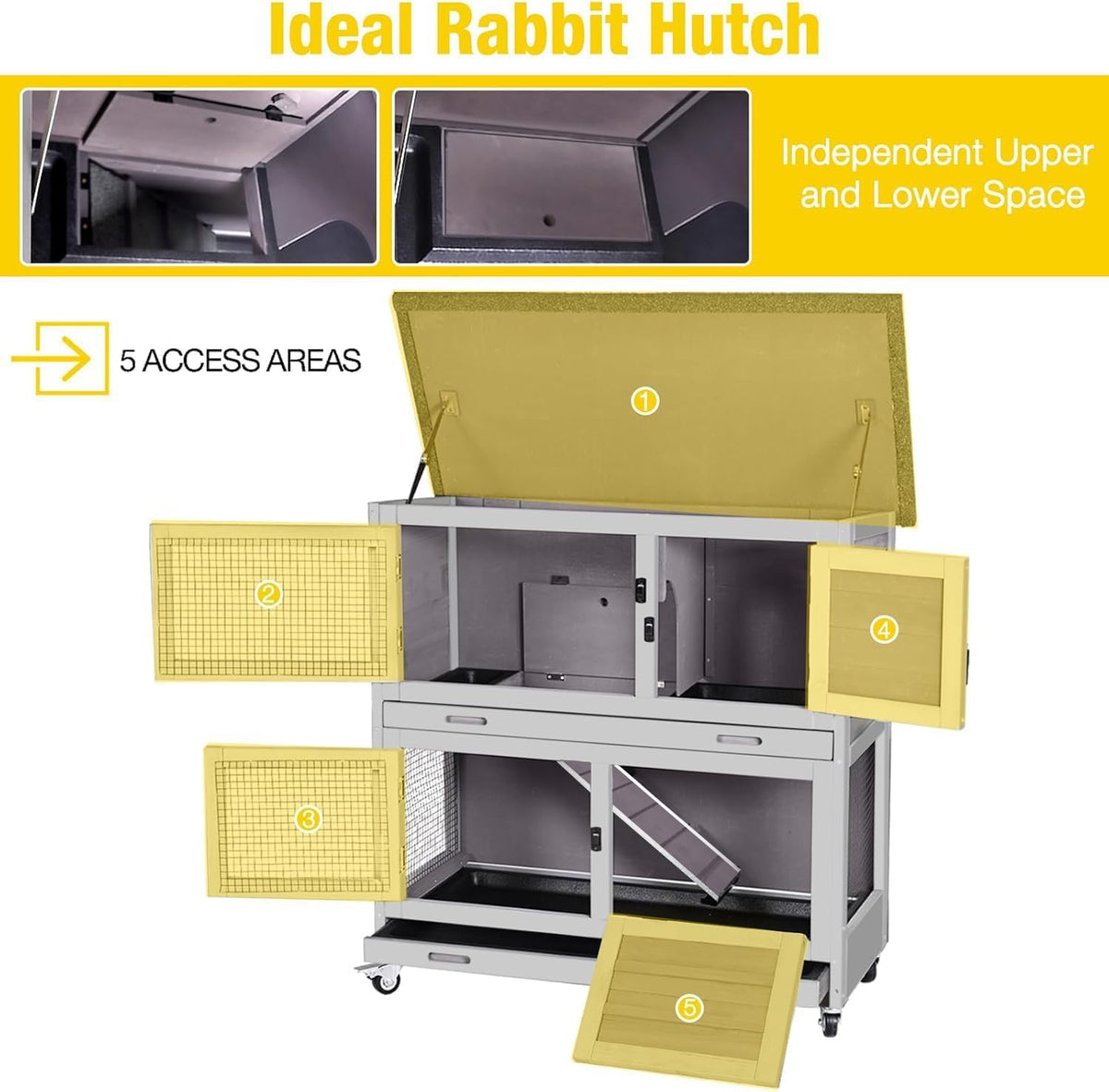 Rabbit Hutch 2 Story Pet House on Wheels I936