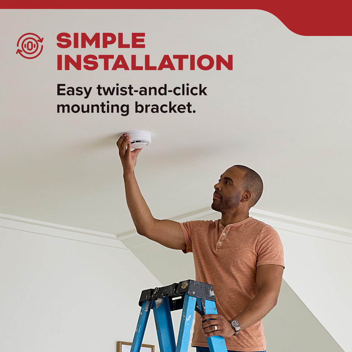 Smoke Detector, 10-Year Battery Powered, 85 dB Alarm, 1 Pack S492680