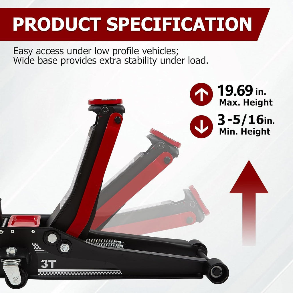 3 Ton Low Profile Steel Floor Jack I46950