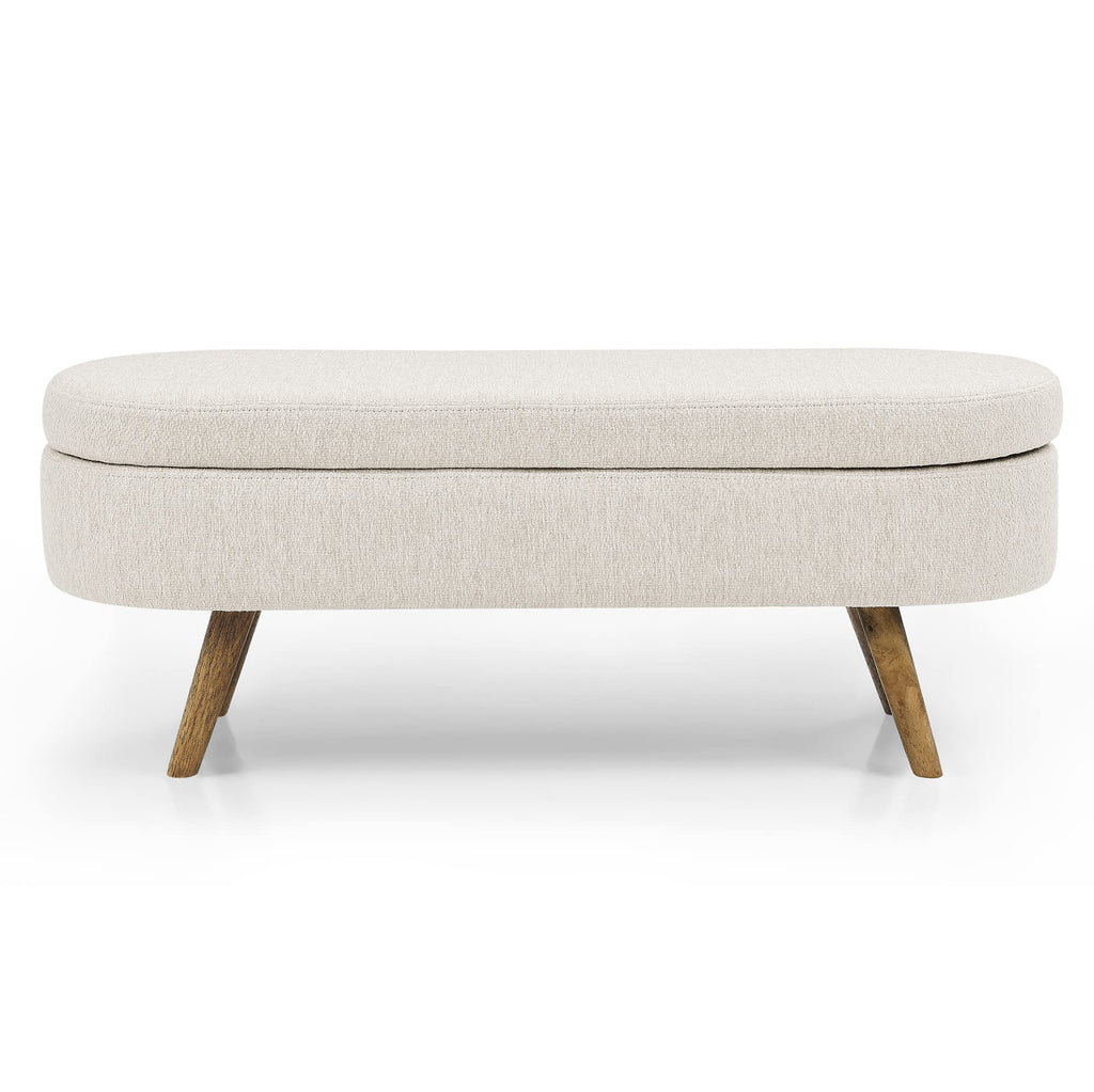 Oval Storage Bench with Rubber Wood Legs T918