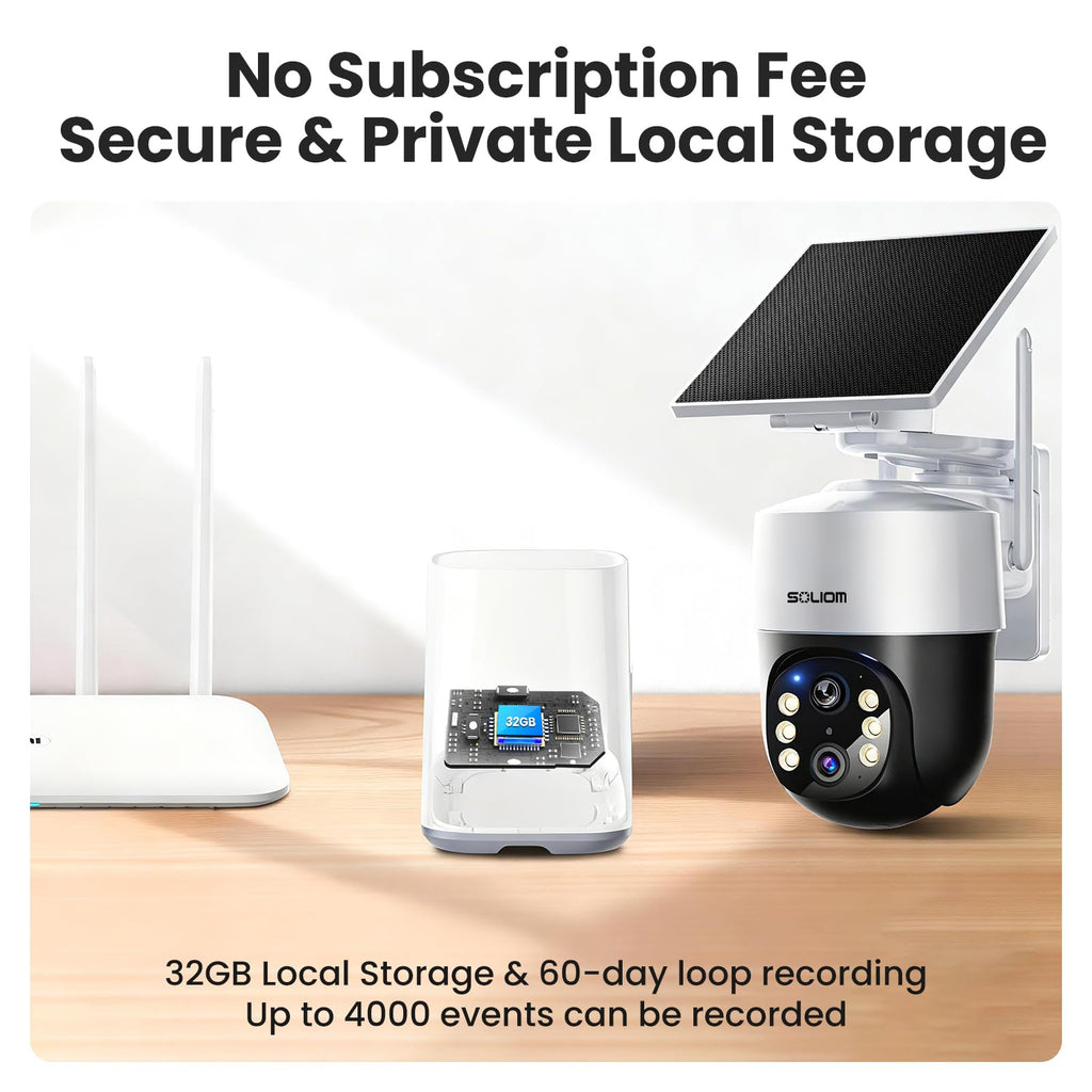 4K Solar Security Cameras Wireless Outdoor System 4-Cam Kit V2469